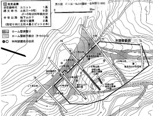 妙法寺北の遺跡調査区域