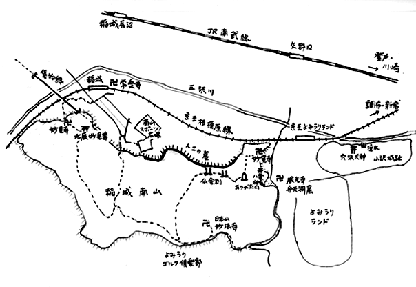 稲城南山の地図